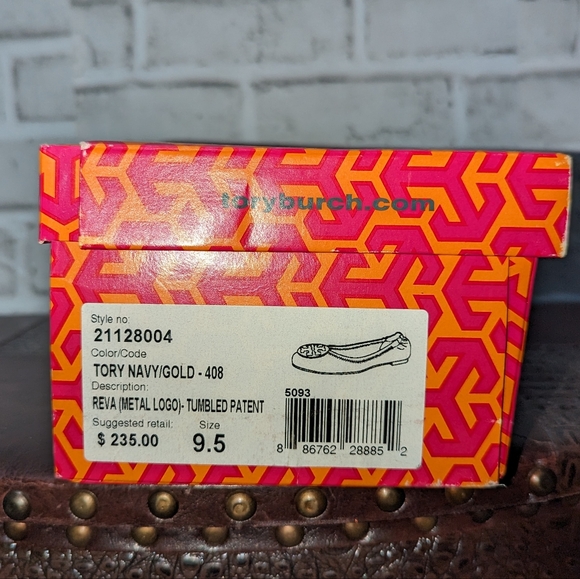 Tory Burch Reva Navy/Gold size 9.5 - Picture 2 of 12